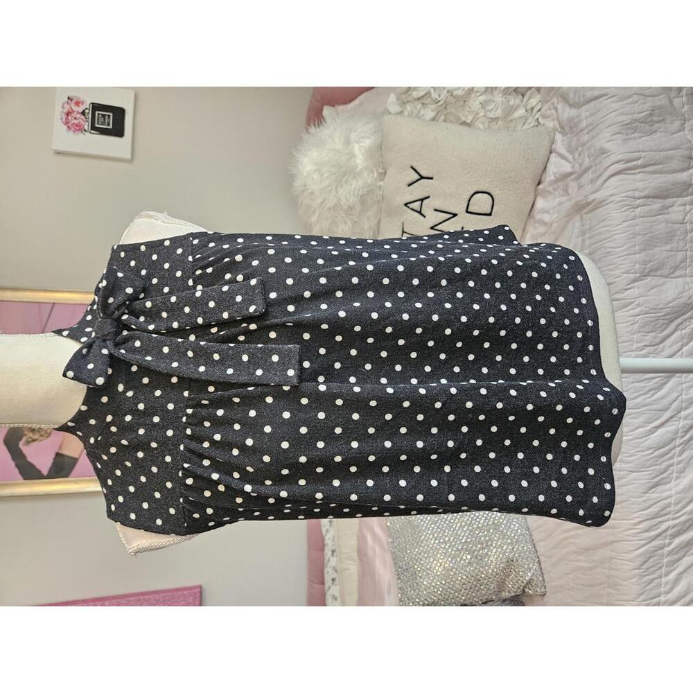 Anthropologie Black and White Polka Dot Top